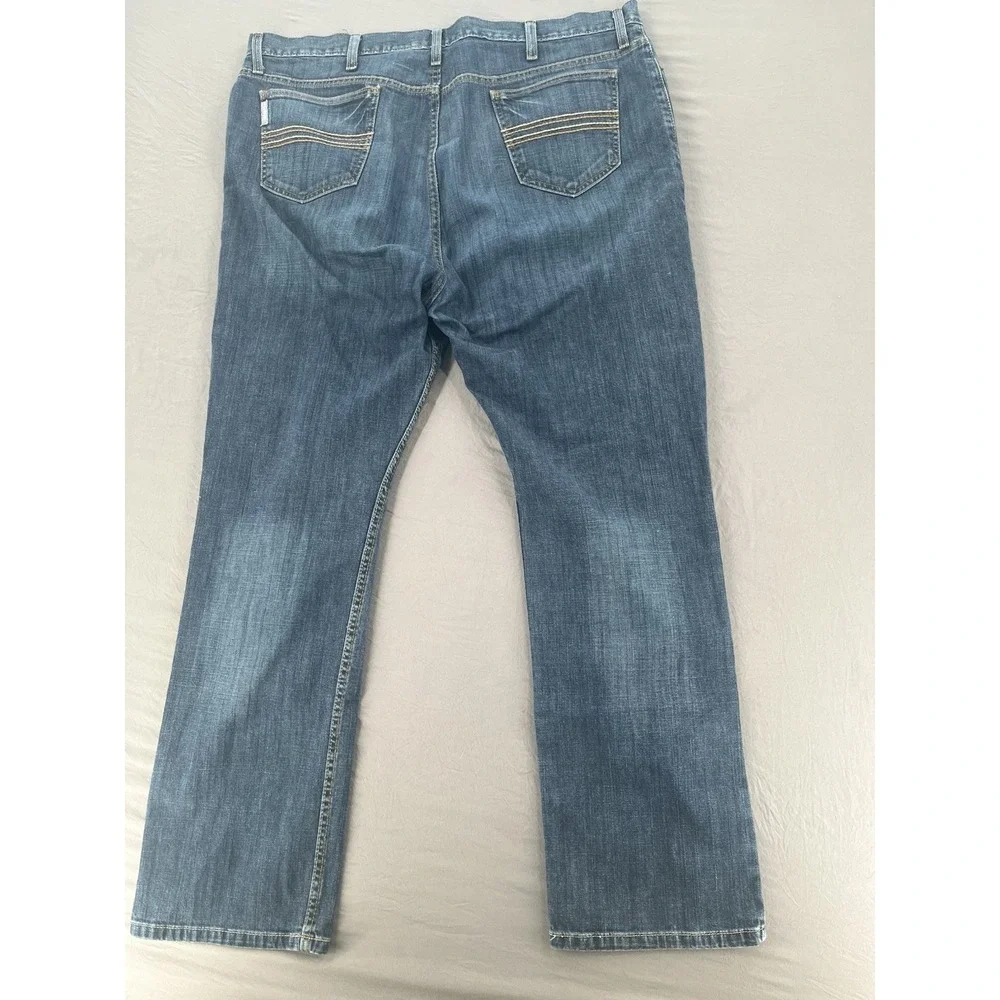 Cinch Jeans Men's 42X32 Cowboy Bootcut Medium Stone Wash Silver Label Blue Denim